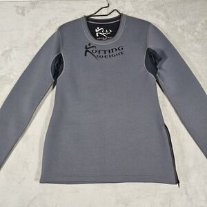 Kutting Weight Sauna Shirt Women's XL Gray Neoprene Blend Mesh Underarm Zip Hem